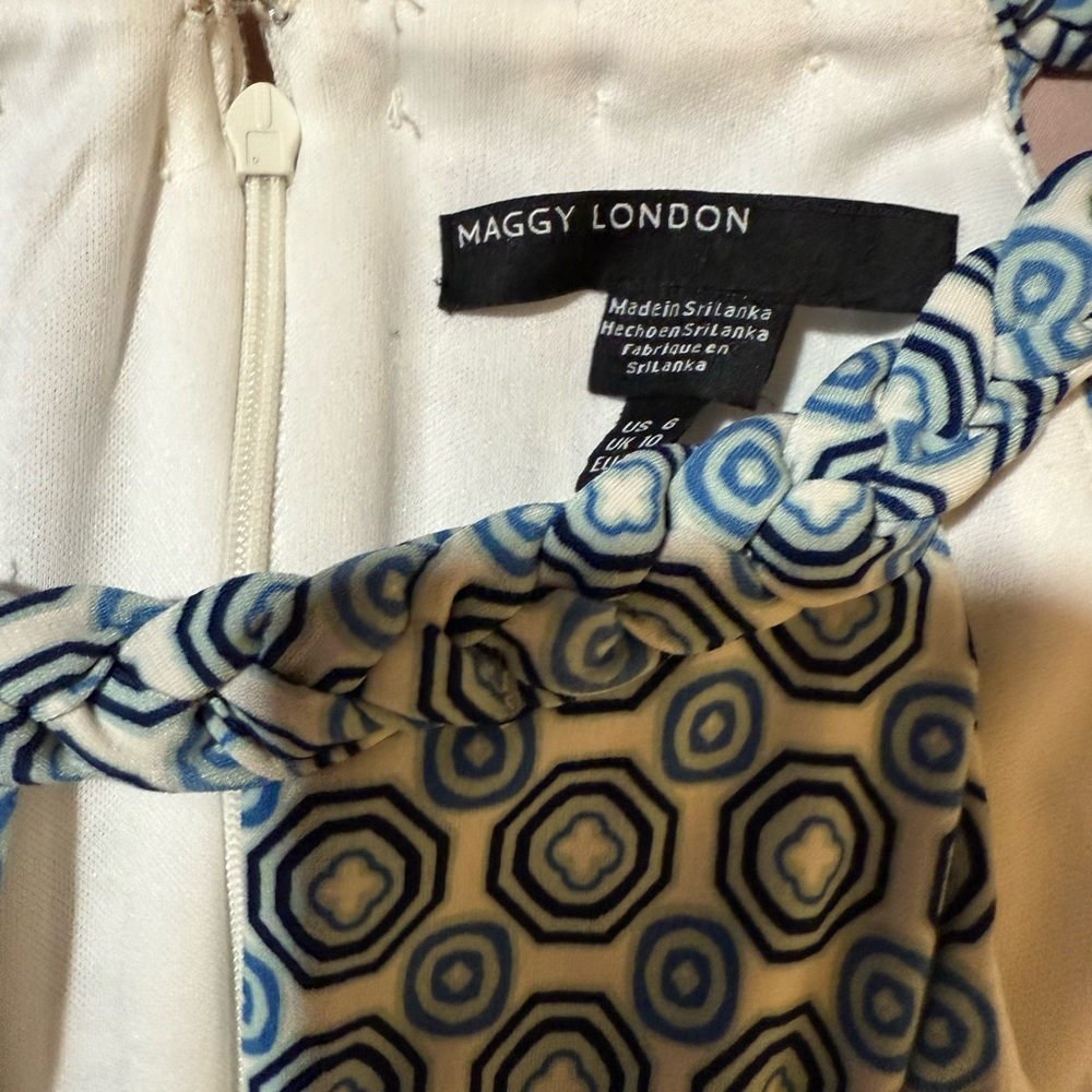 Maggy London Blue and Yellow Geometric Mini Dress - Picture 2 of 8